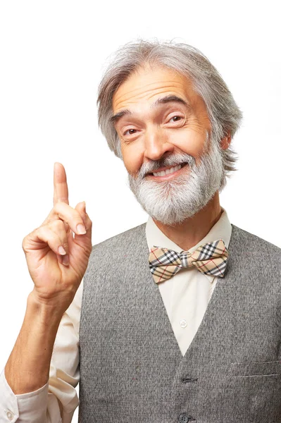 Hombre viejo con barba gris — Foto de Stock