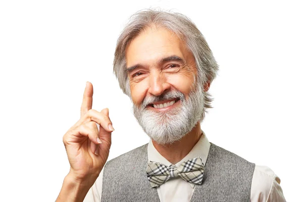 Homem envelhecido com barba cinzenta — Fotografia de Stock