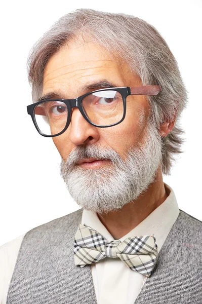 Hombre mayor con barba gris — Foto de Stock