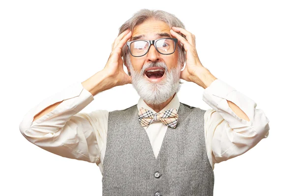 灰色のひげと年配の男性 — ストック写真