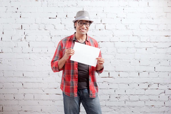 Man holding copy space — Stock Photo, Image