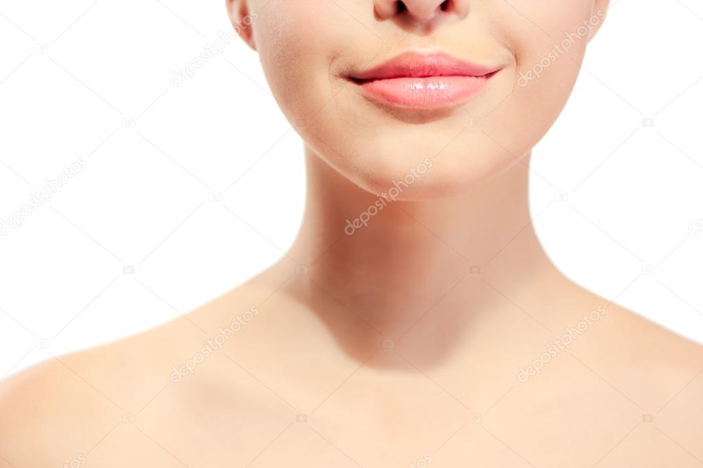 woman's pink lips