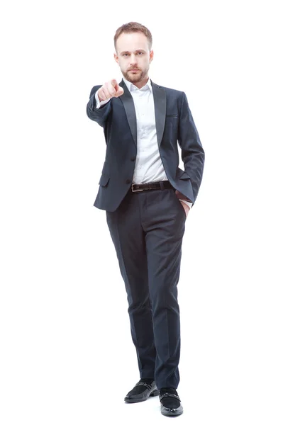 Confident young businessman pointing you — 스톡 사진