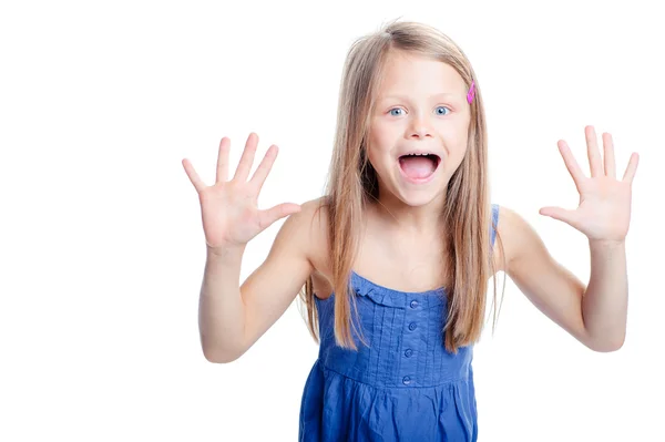 Pequeña niña emocionada — Foto de Stock