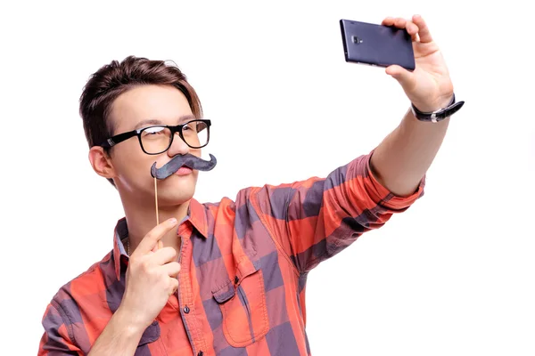 Mann macht Selfie — Stockfoto