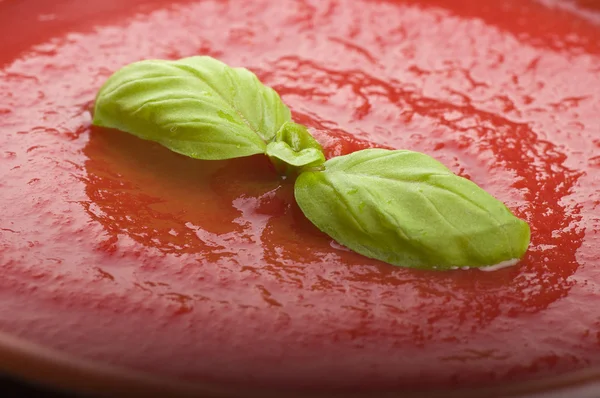 Pot with tomato sauce — Stock Photo, Image