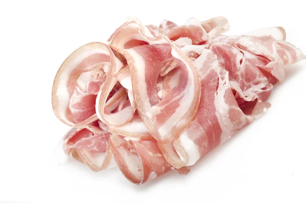 Bacon affettato vicino — Foto Stock