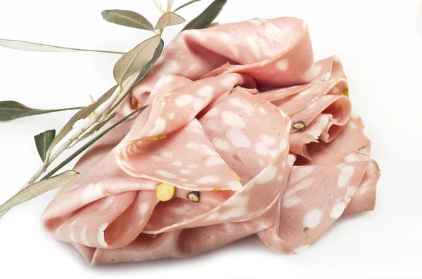 Fette di mortadella laminate — Foto Stock