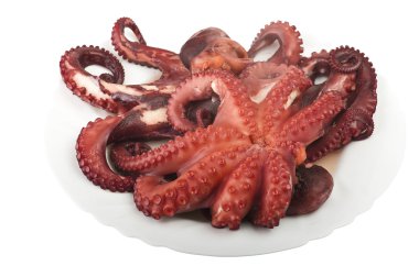 iki haşlanmış ahtapot