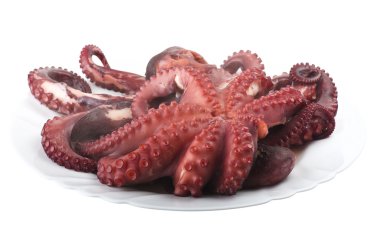 iki haşlanmış ahtapot 