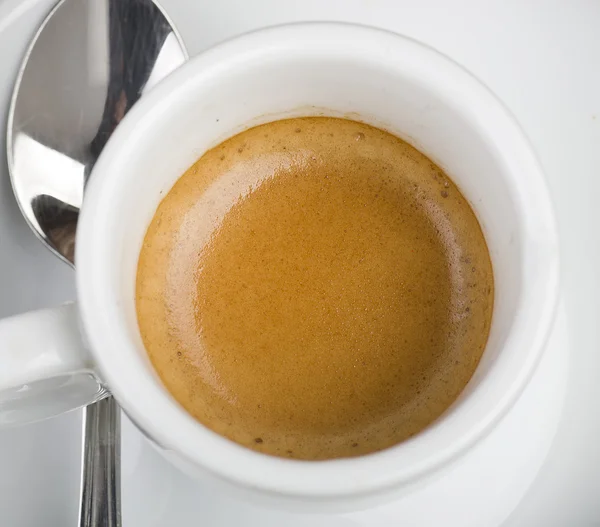 Beker van koffie bovenaanzicht — Stockfoto