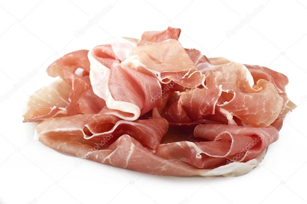 raw ham leg sliced