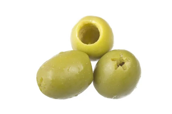 Pitted green olives — Stock Photo, Image