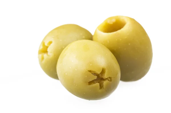 Pitted green olives — Stock Photo, Image