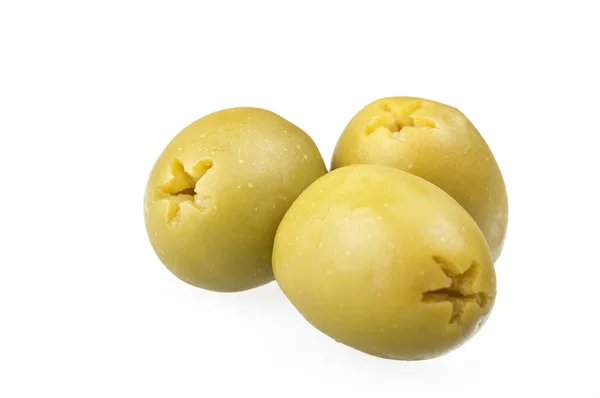 Pitted green olives — Stock Photo, Image