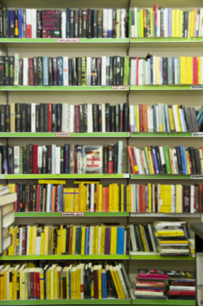 bookshelf in public library