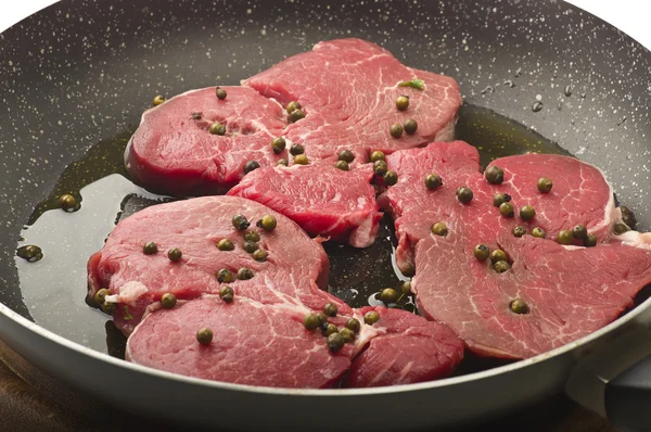 Kalfsvlees varkenshaas met groene peper — Stockfoto