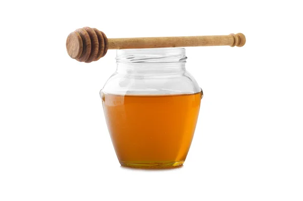 Tarro de vidrio de miel —  Fotos de Stock