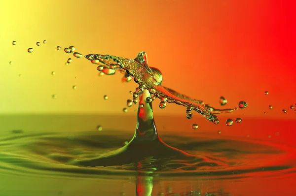 Splash of colored water drops