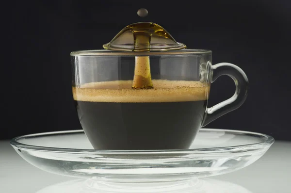 Caffè con esplosione goccia — Foto Stock