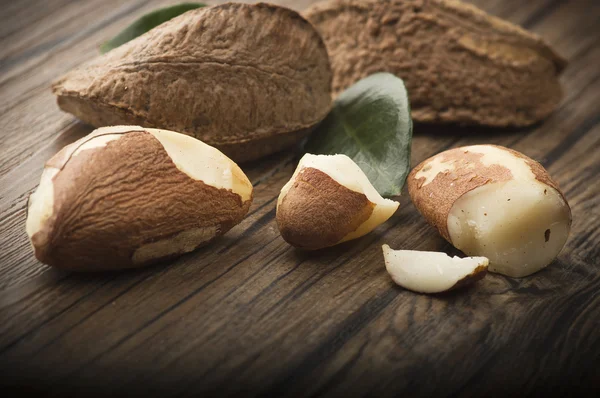 Brazil walnut on the  table — Stock Photo, Image