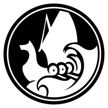 Ejderha başıyla süslenmiş eski bir İskandinav gemisi görüntüsü. Drakkar logosu