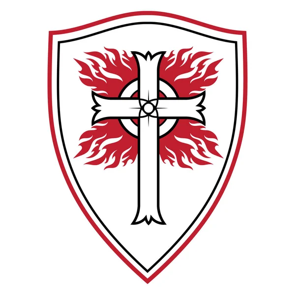 Şövalye tasarımı. Haçlı Şövalyesi Kalkanı ve Ateşli Haç