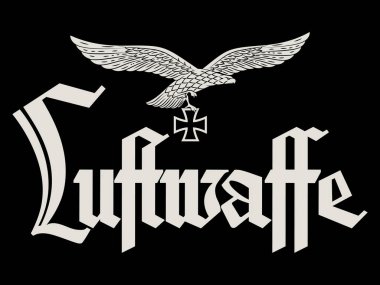 Designed by the German Air Force. Heraldic eagle, iron cross and Luftwaffe inscription clipart
