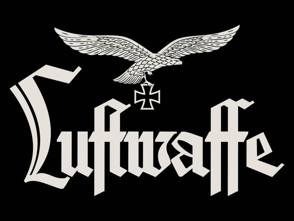 Designed by the German Air Force. Heraldic eagle, iron cross and Luftwaffe inscription