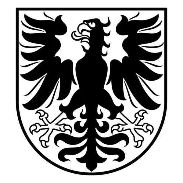 Nattlig design. Sköld med Heraldic Eagle Teutonic Knights — Stock vektor