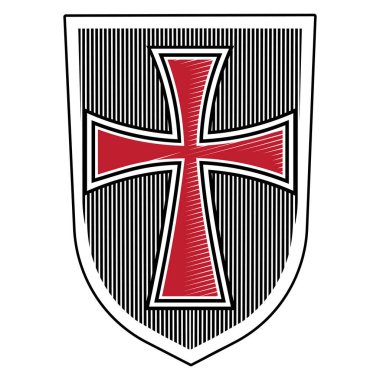 Şövalye tasarımı. Haçlının kraliyet kalkanı.