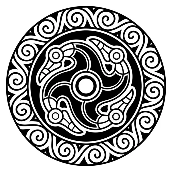 Round Celtic, Scandinavian Design, Celtic pattern — Stock Vector
