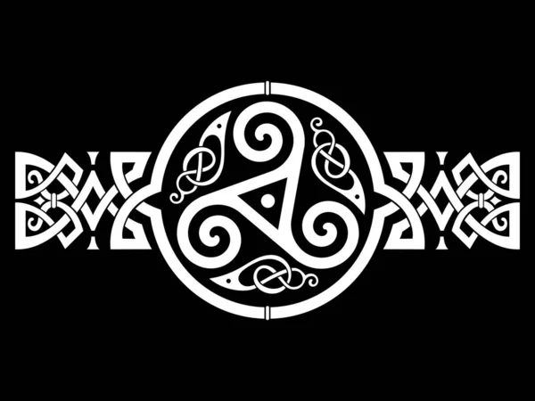 Projeto viking escandinavo. Round Celtic Design, triskele e padrão celta —  Vetores de Stock