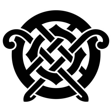 Yuvarlak Kelt, İskandinav Tasarımı, Kelt deseni, beyaz üzerine izole edilmiş, vektör illüstrasyonu