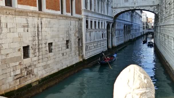 Turisti con gondola a Venezia — Video Stock