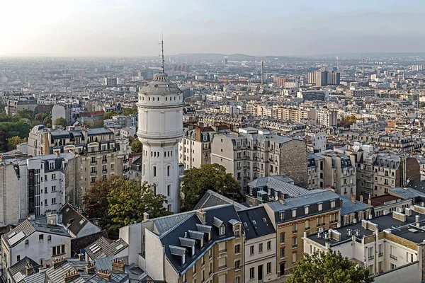 Azotea y vista aérea desde la Basílica del Sacre Coeur en París, Francia —  Fotos de Stock