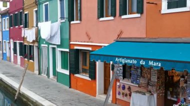 Burano, İtalya'nın görünümü. 4 K