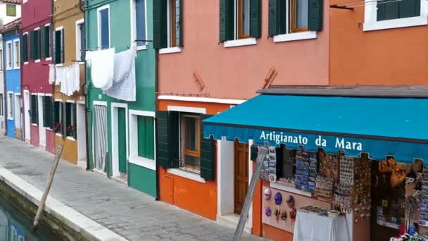 Blick auf burano, italien. 4 k — Stockvideo