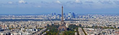 Panorama with aerial view, from Montparnasse tower, with Eiffel  clipart