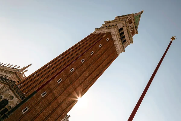 Bell tower in sunlight. San Marco square in Venice, Italy — Stock Photo, Image