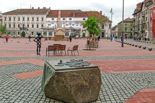 Kilátás a Liberty-tér Temesváron, Romániában — Stock Fotó