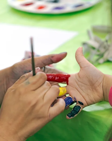 Kids painted hands — Stock Photo, Image