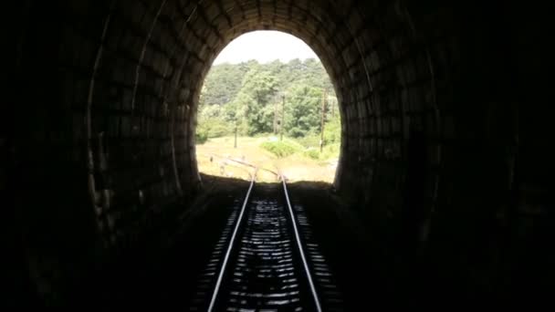 Old mountain train tunnel 2 — Stock Video