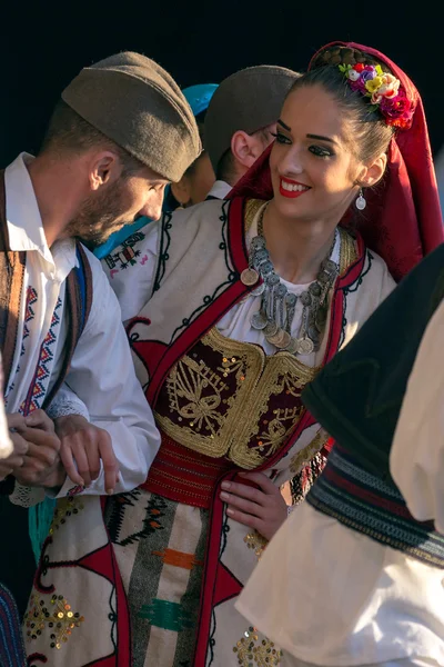 Serbian folk dancers perform in a show 1 — Stock Photo, Image