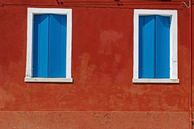 Bina cephe Burano, İtalya ile arka plan