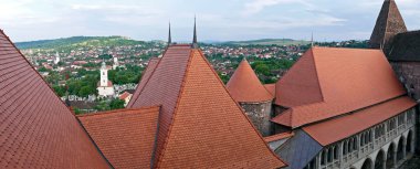 Çatı, panoramik ve hava Corvins CA bir bölümünün görünümünü