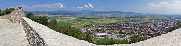 Panoramic and aerial view of one part at the city of Deva — Stock Photo, Image