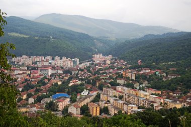 Resita şehir adlı bir bölümünün havadan görünümü