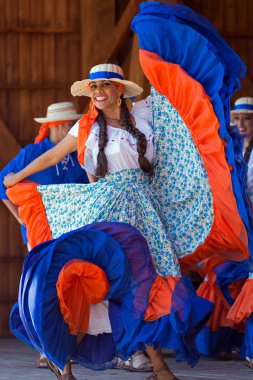 Young dancers from Costa Rica in traditional costume clipart