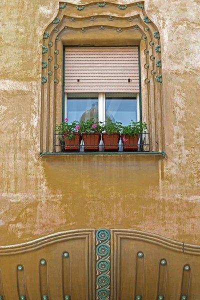 Architectural details on a historic building in Timisoara, Roman — Stock Photo, Image